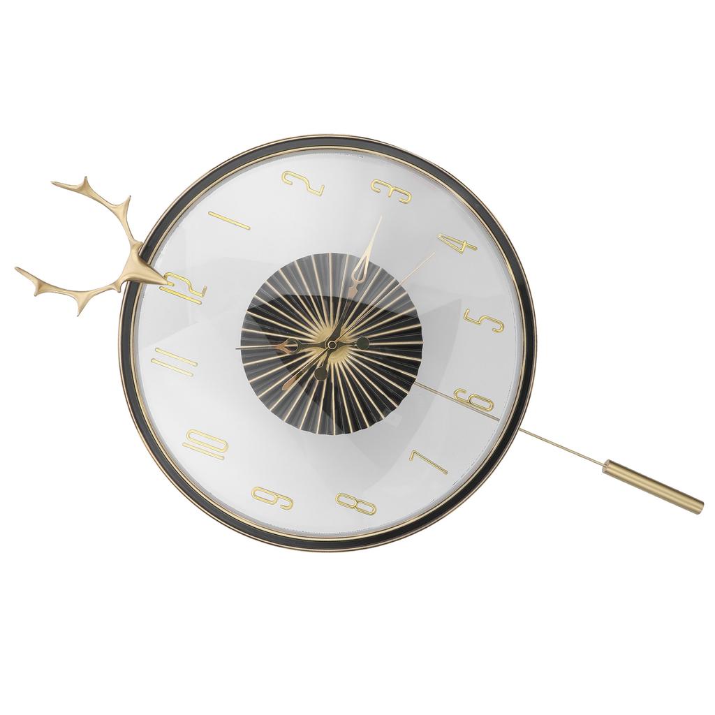 Круглые настенные часы подвесные латунные рога маятниковые часы украшение для офиса спальни