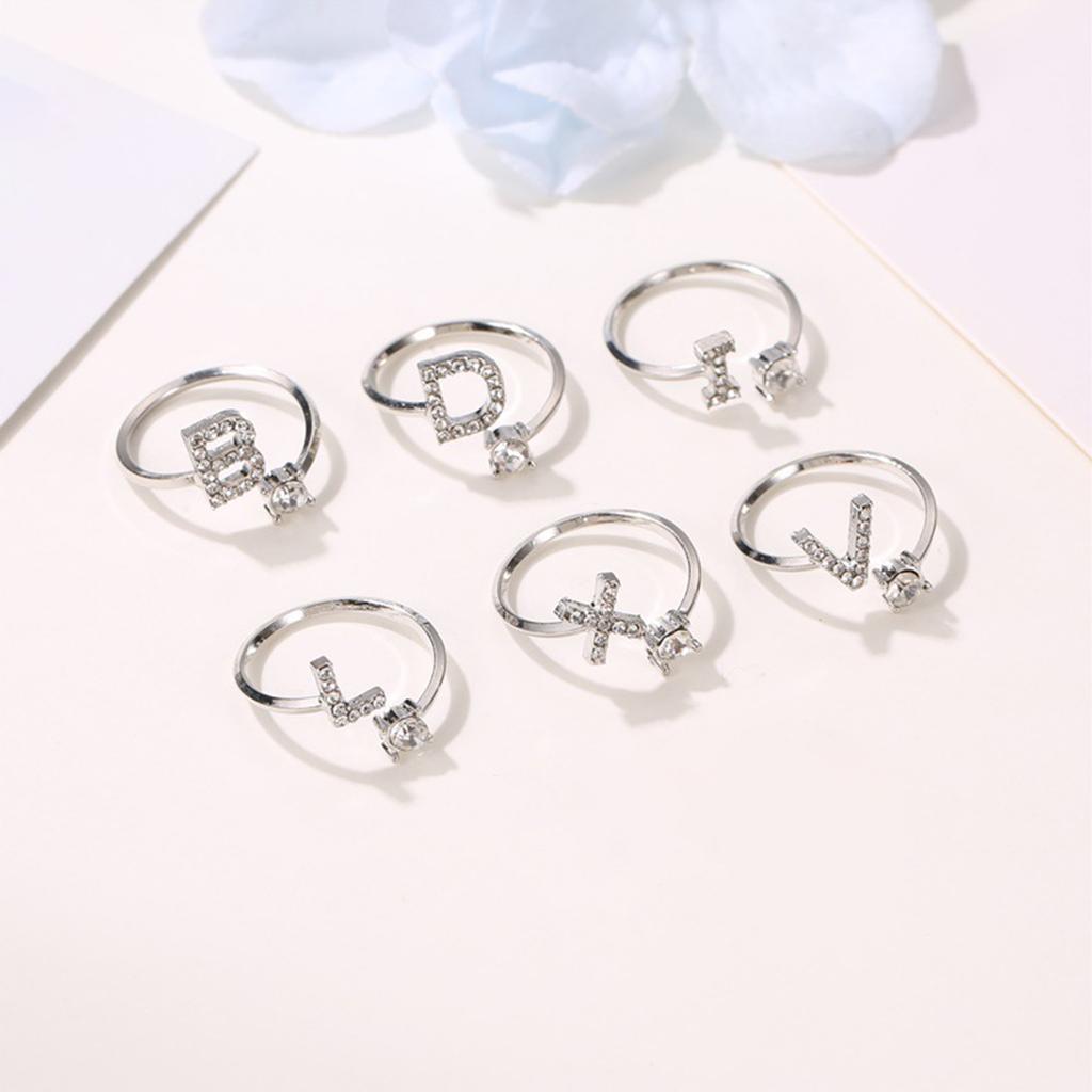 Alphabet Z To A Adjustable Ring Open Band Wedding Couple Ring