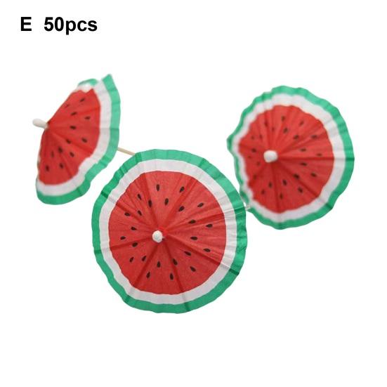 50 Pcs Cocktail Picks Hawaiian Party Decor Food Drink Picks Cupcake Toppers Umbrella Sticks for Summer Birthday Pool Parties