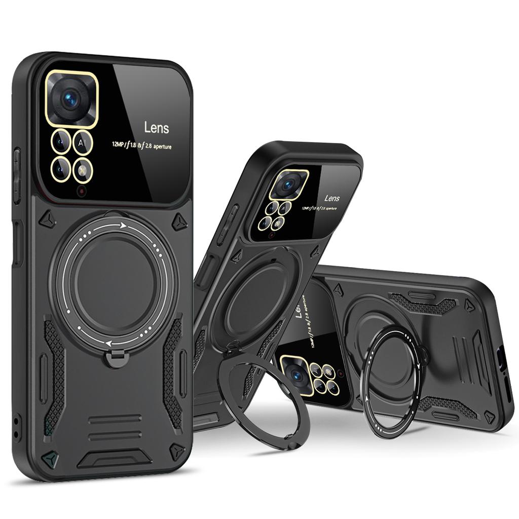 Armor Stand Holder Glass Lens Protection Cover For Redmi Note 11 11S Magsafe Wireless Charge Magnetic Cover For Redmi Note11 Pro