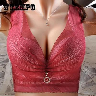 Сексуальный бюстгальтер с глубоким V-образным вырезом, большой размер, полное покрытие, бюстгальтер пуш-ап, кружевной бюстгальтер с цветочным принтом, нижнее белье без подкладок46, 48, 50DE, нижнее белье с чашками для женщин