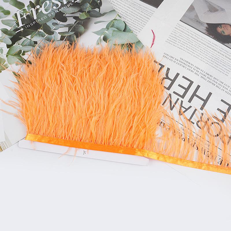 8-10Cm Ostrich Feather Wedding Dress Diy Performance Clothing Accessories Feather Tassel Including Webbing