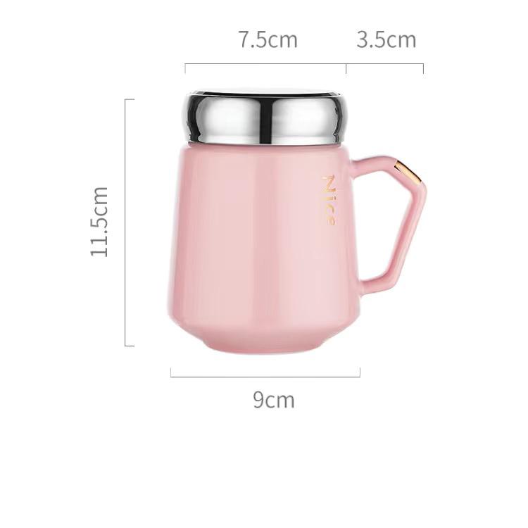 Простая кружка в скандинавском стиле, керамическая чашка для воды, зеркальная крышка, кружка, кофейная чашка, чашка для молока, большая вместительная чашка для питья