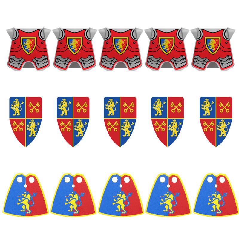 MOC Средневековые Строительные Блоки Персонаж Рыцарь Воин Набор Аксессуаров Шлем Наплечники Щит Лук Стрела Кирпич Подарок Игрушка X022