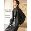Women's 2025 Winter Herringbone Wool-Blend Lapel Coat