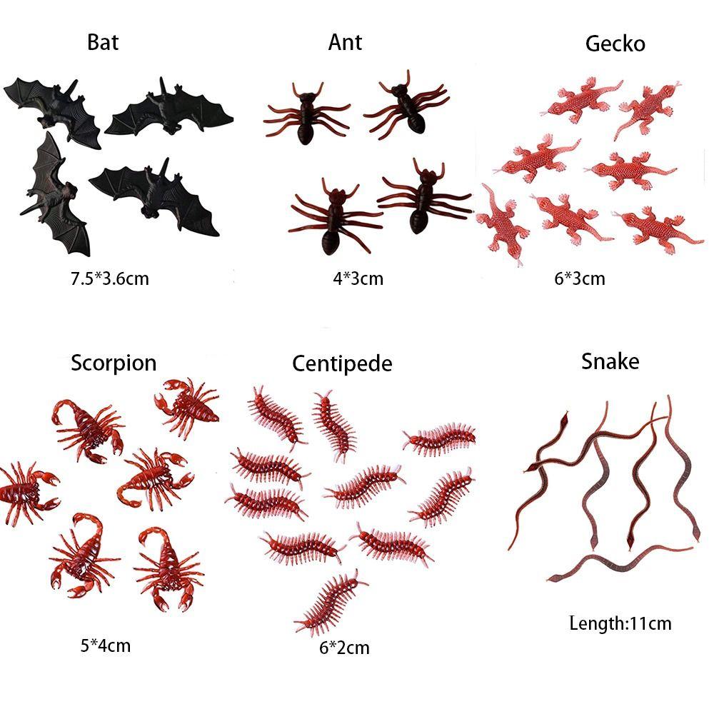 10pcs/lot Prank Funny Trick Joke Toys Special Lifelike Model Simulation Fake Rubber Cockroach Centipede Scorpion Gecko Bug Toy