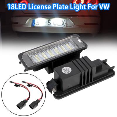 2 шт. 12 В 6500 К подсветка номерного знака автомобиля для VW Golf MK4 MK5 MK6 Passat Polo CC Eos 18SMD безошибочные светодиодные автомобильные аксессуары