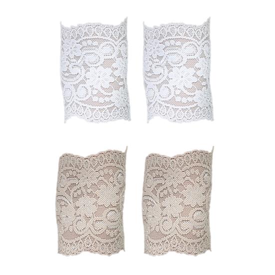 Женские короткие кружевные перчатки без пальцев с рукавами длиной до запястья, солнцезащитные перчатки с цветочным кружевом, для свадебного выпускного вечера, для вождения, езды на велосипеде