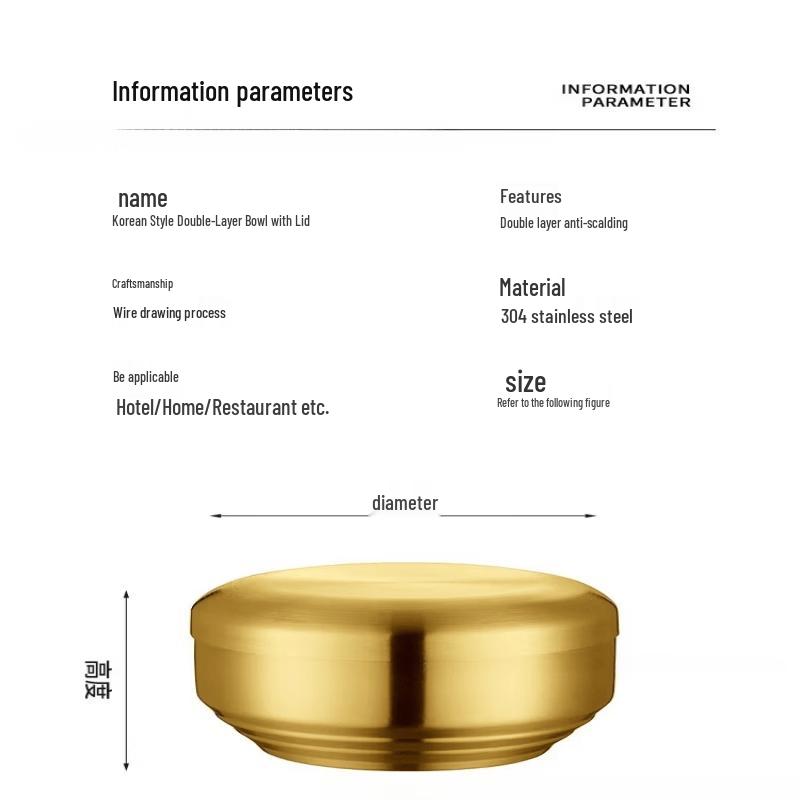 ZISIZ 304 Stainless Steel Double-Layer Lidded Serving Bowl