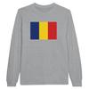 Футболка с длинным рукавом - PIXELFORMA - Флаг Румынии - 100% хлопок - Серый - Оптимальный комфорт