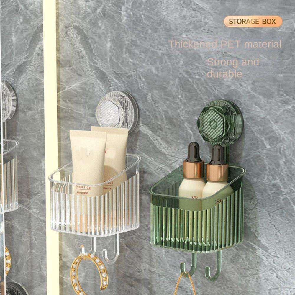 Punch Free Shower Storage Rack Organizer Bathroom Shower Basket Suction Cup Shelf Home