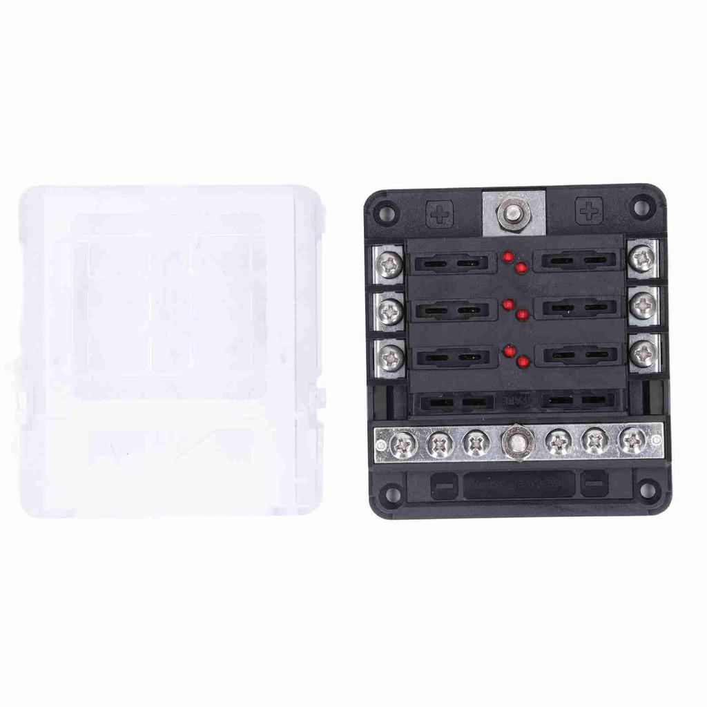 6 Way Fuse Block IP66 Waterproof Fuse Box Holder 32V DC with Dampproof Cover for Car Boat RV