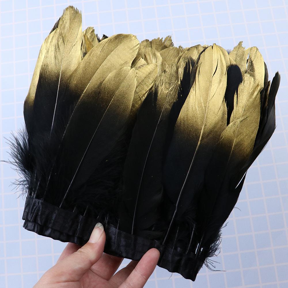 1 Meter Soaked Goose Feather Decorative Ribbon Natural Swan Feather Decorative Wedding Dress Feather Dyeing 15-20Cm