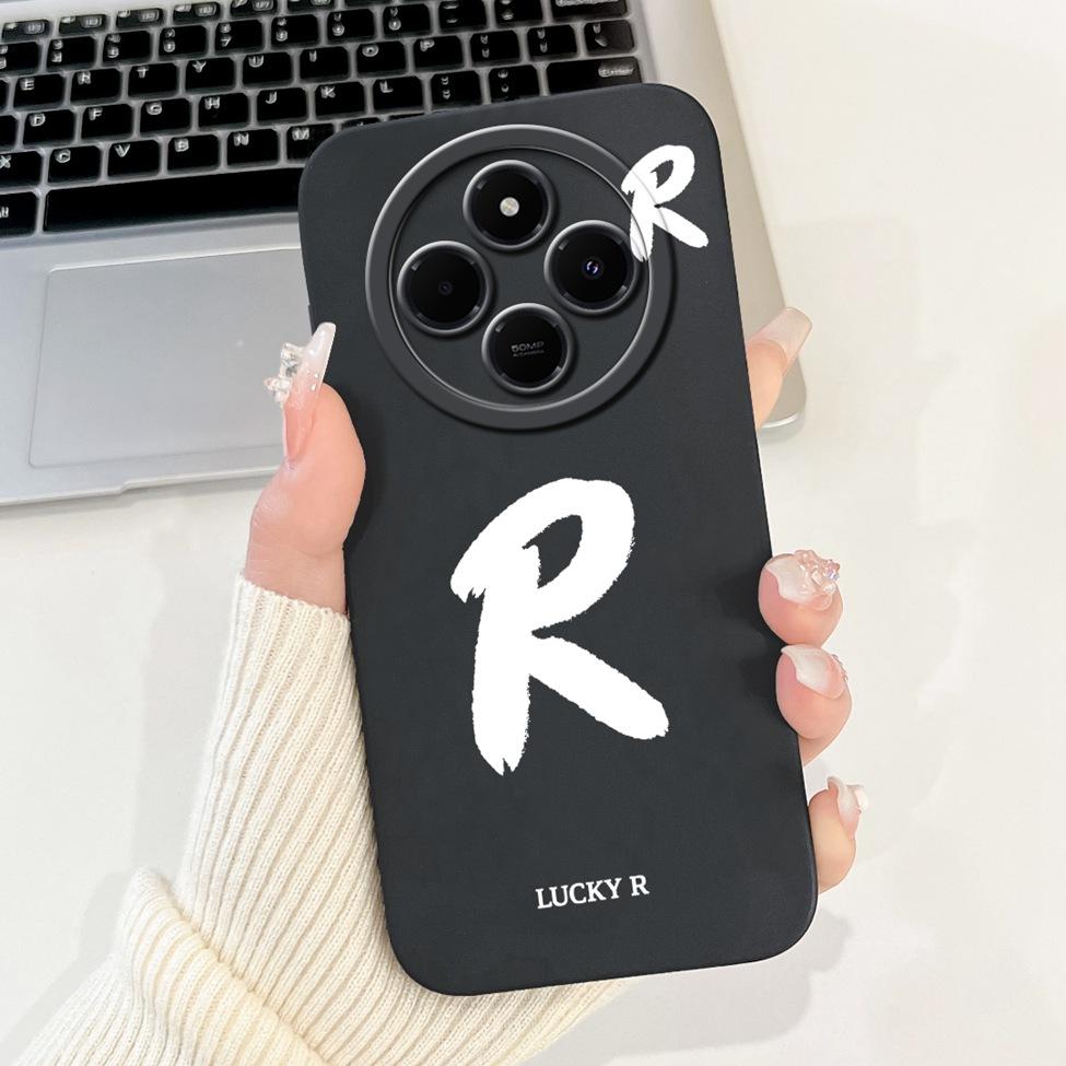 Чехол для Redmi 14C 14R Чехол Простой Модный Дизайн с Буквенным Узором A-Z Силиконовый Ударопрочный Funda Для Xiaomi Poco C75 4G Задняя Крышка