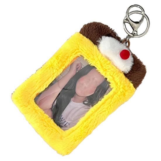 Мультяшный плюшевый держатель для карточек, брелок с нечеткими милыми животными, Kpop Idol, фотофотокарточка, карта для хранения еды, чехол для дисплея, чехол для девочек, студентов, подарок на день рождения