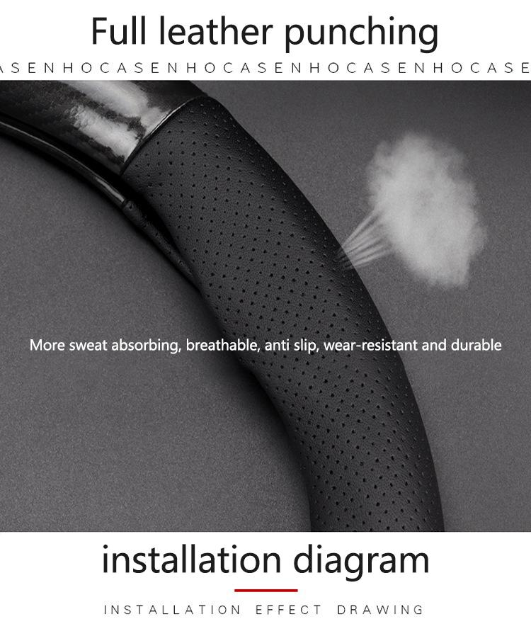 38cm Carbon Fiber PVC leather Car Steering Wheel Cover for Honda 2016 2017 CRV Pilot Accord Civic Fit Freed Car Accessories TA8