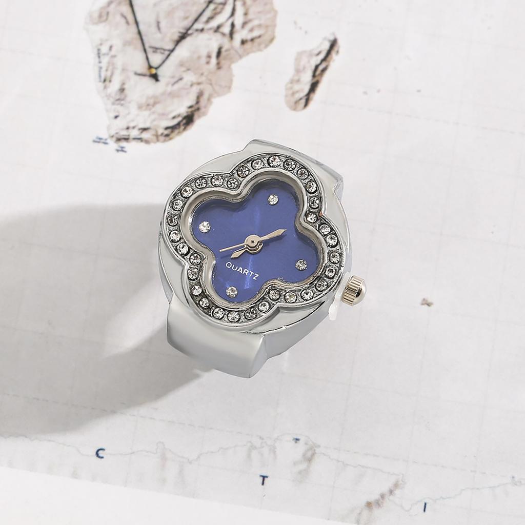 Часы-кольцо Модные квадратные часы в форме кольца Индивидуальность Креативное ретро-кольцо в стиле Электронные часы