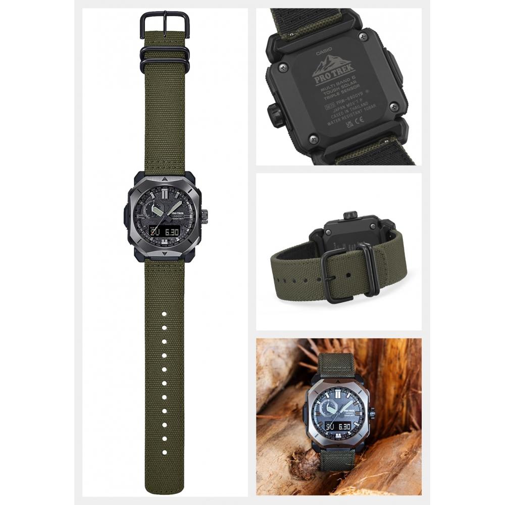 Casio Наручные часы Protrek Climber Line радиоуправляемые солнечные PRW-6900YB-3JF мужские хаки