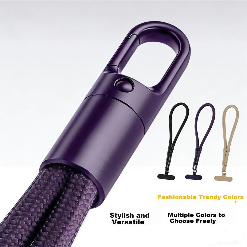 Sihuanke Adjustable Wrist Strap Phone Lanyard Short Hanging Rope Anti-Lost Carrying Accessory with Pad Clip Pendant Lock Wrist Strap - Purple