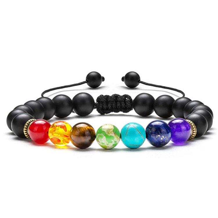 1 Pc Personalized Fashion Men's Non Fading Tiger Eye Woven Yoga Wheel Bead Bracelet Ornaments