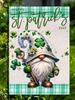 Happy St. Patrick's Day Gnome Two-Sided Burlap Type Outdoor Garden/Yard Ag OOV IIC
