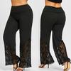 Women Casual Plus Size Lace Loose Wide Leg Leggings Sports Pants