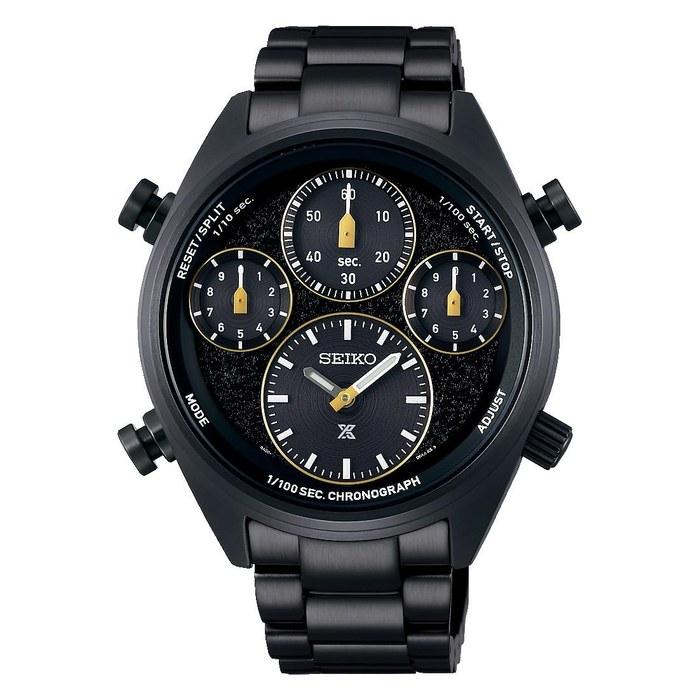 Часы Seiko Prospex Speedtimer Солнечный Хронограф Измерение 1/100 Секунды Мужские Черные SBER007 Мировая Легкая Атлетика Будапешт 23 Лимитированная Серия