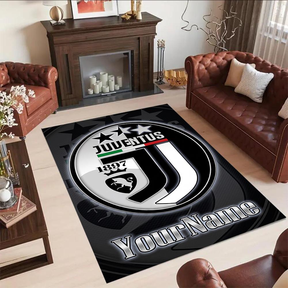 Juventus Personalized Name Floor Mat Perfect for Kitchen Playrooms Study room Dining Room Antislip Carpet Anime Office Decor