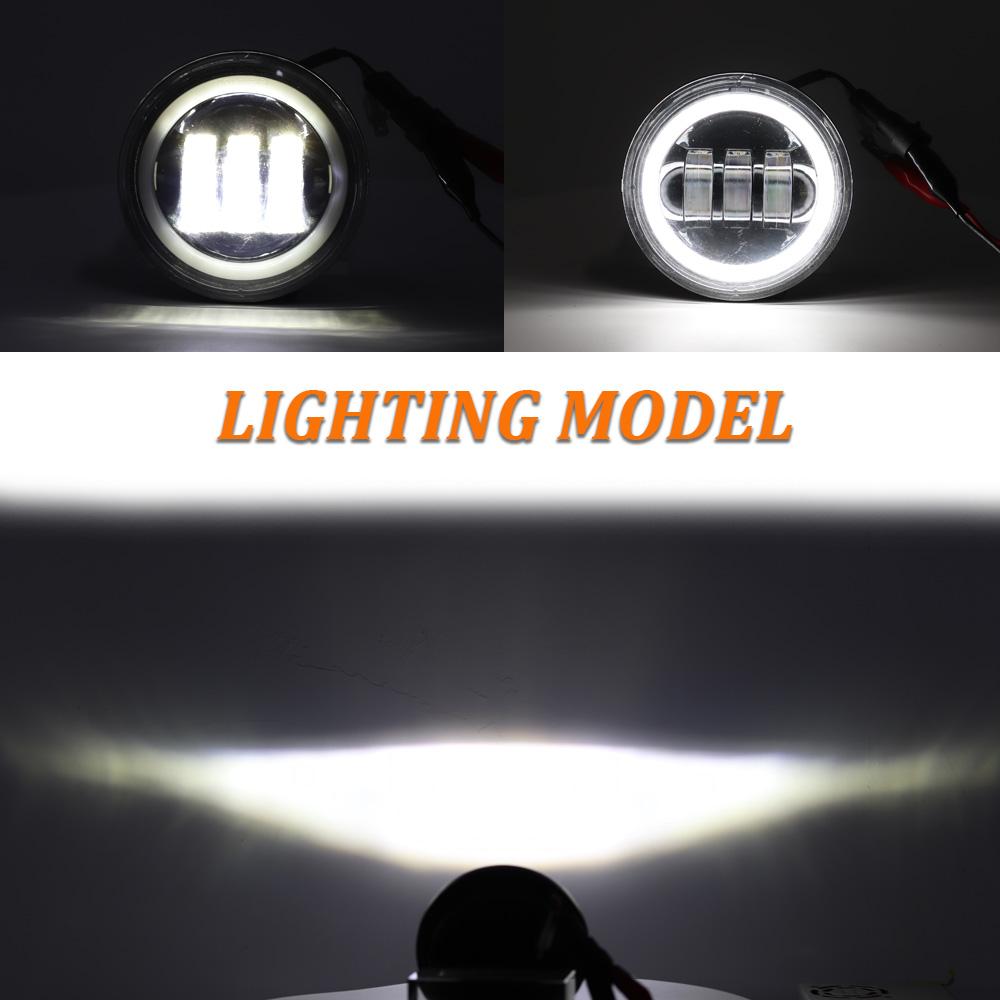 Motorcycle 2pcs 4.5 Inch Led Fog Light DRL Led Fog Halo Ring 30W Round Waterproof 4 1/2 Auxiliary Passing Lamp