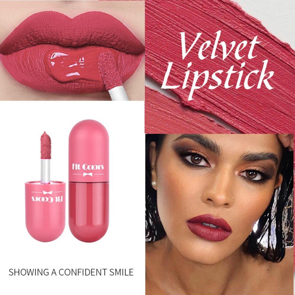 Fit Colors Mini Capsule Lip Gloss, 5-цветный набор, бархатная матовая чашка, жидкая помада Show Color