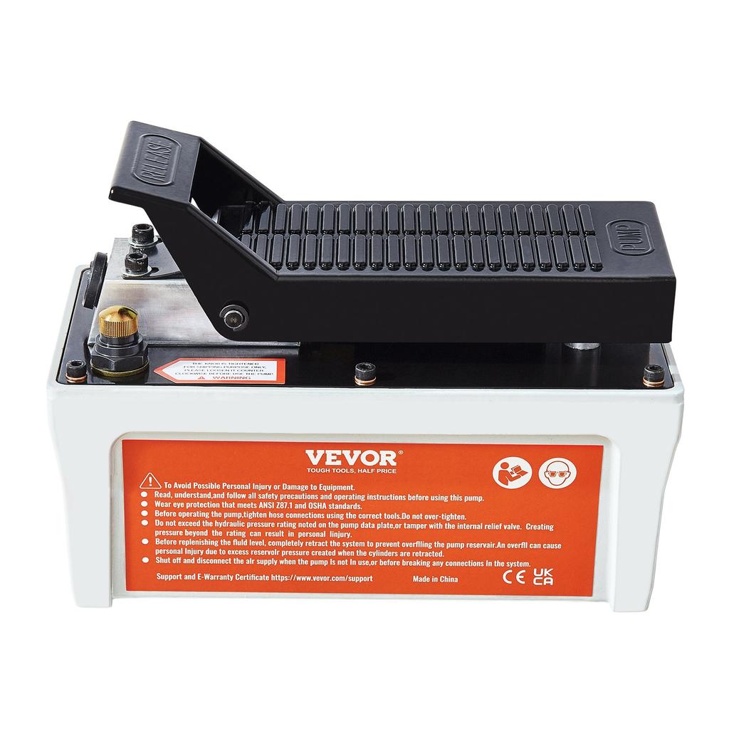 VEVOR Air Hydraulic Pump, 6895 bar 1.9L Reservoir, NPT 10mm Oil Outlet, NPT 6.4 mm Inlet, 2m Pipe