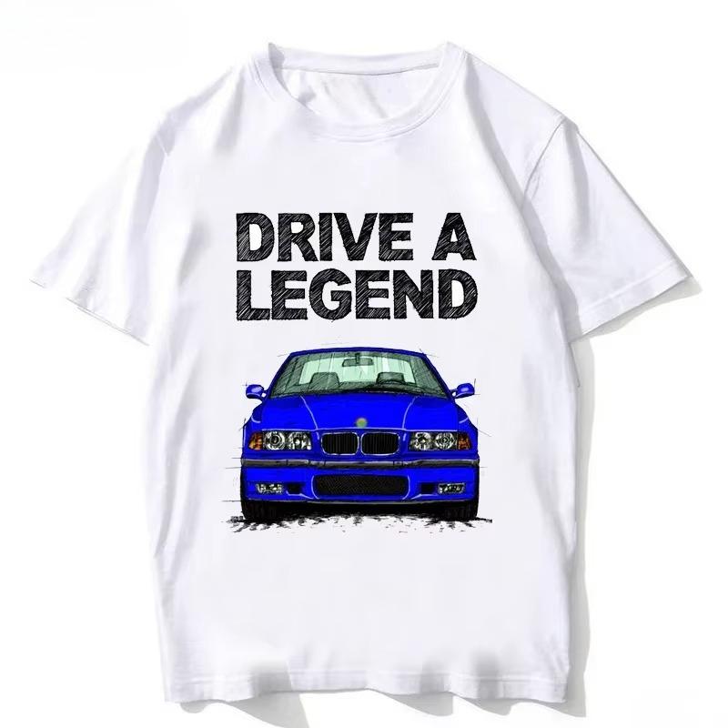 Retro Germany EUDM - E34 M5 Tshirts Summer Men Short Sleeve Old Legend E30 M3 Classic Car T-Shirt Boy Casual Tops Man White Tees