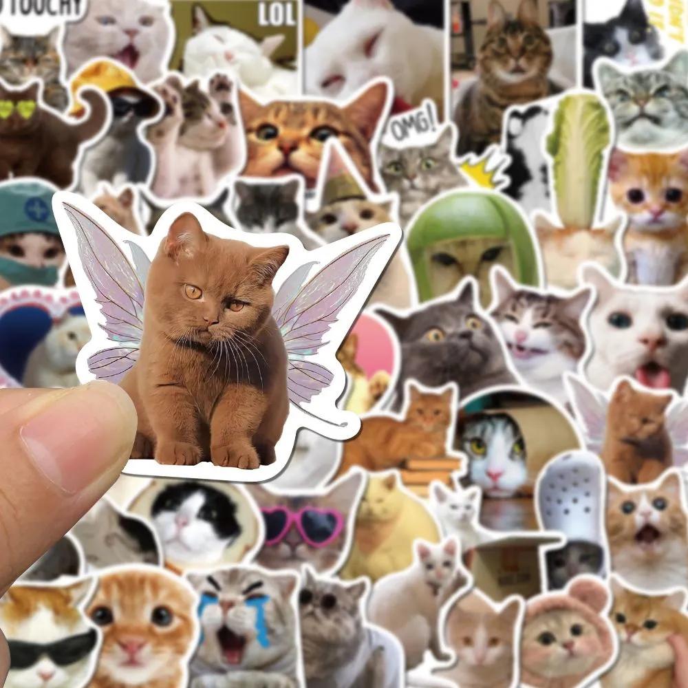 1 упаковка из 50 наклеек с кошками, декоративные наклейки своими руками, водонепроницаемые украшения из ПВХ, креативные наклейки для мобильных телефонов, планшетов, компьютеров, чехлов