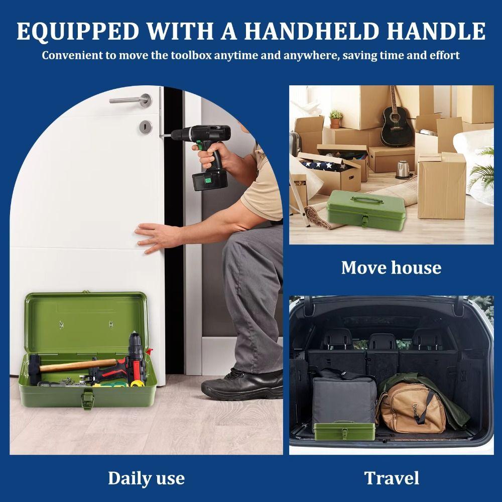 Heavy Duty Tool Box Metal Storage Tools Box Iron Construction Hardware Storage  Electrician Repair