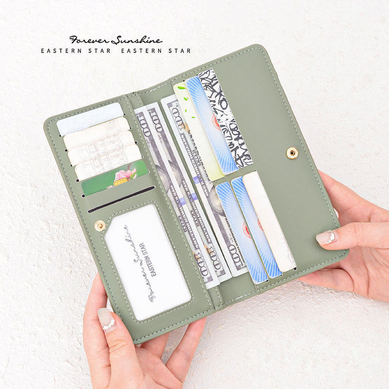 1 шт. ультратонкий кошелек для женщин с блокировкой RFID, держатель для кредитных карт, двойной клатч, кошельки на молнии, дорожный длинный кошелек