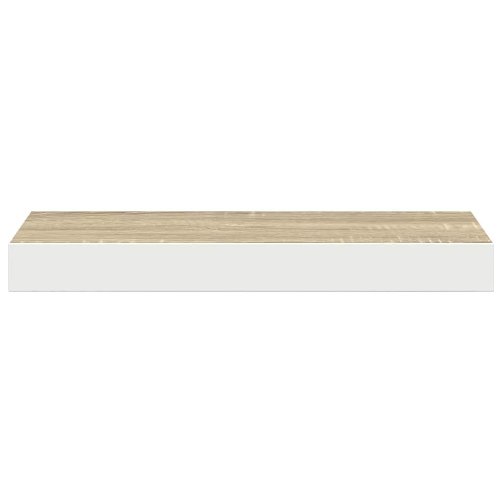 Vidaxl Półki Ścienne, 2 Szt., Kolor Dębu I Biel, 50X23X3,8 Cm, Mdf