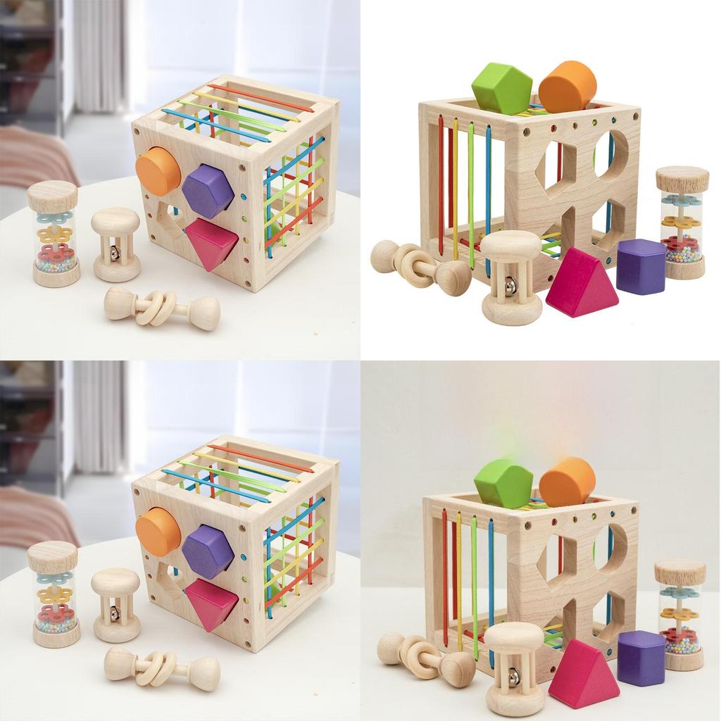 Montessori Wooden Block Set For Toddlers Infant Development And Learning
