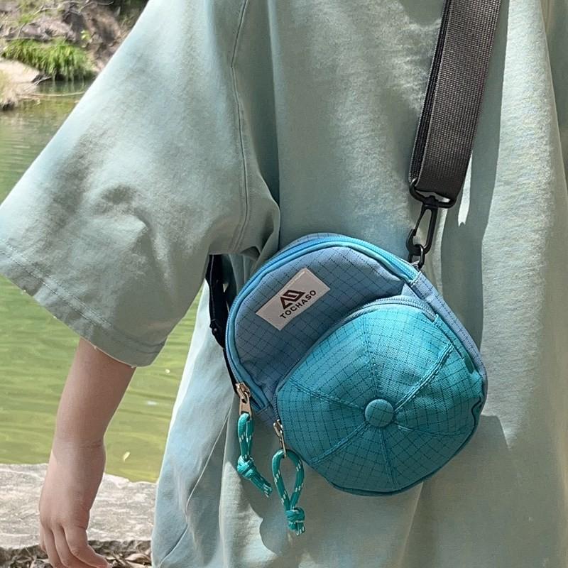 Детская наплечная сумка двойной клетчатой расцветки, повседневная сумка-кроссбоди для путешествий на открытом воздухе