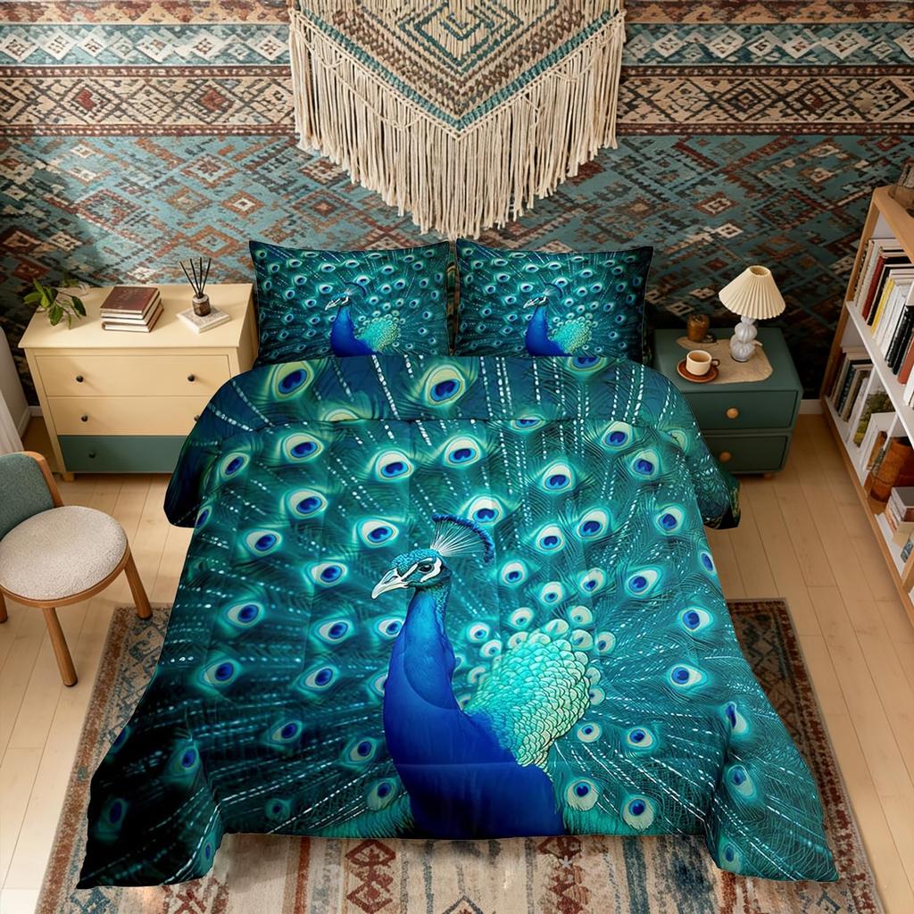 Butterfly Dream Catcher Comforter Set for Kids Teens Girls, Mandala Feather Bedding Down Comforter Twin Size, Bohemian Duvet Insert, Galaxy