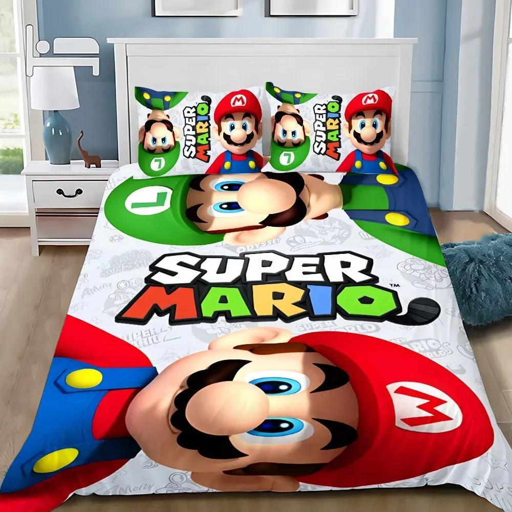 Super Mario Duvet Cover Set Comfortable and Warm Bedding Set for Decorating Your Bedroom and Enhancing Home Life for Teens Gifts