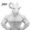 Narrative Space Decor 3D Printed Muscular Goat Figurine, Animal Sculpture Desk for Niche Art Collectible Home Office Shelf, Fun Gift Gym Goers Lovers
