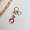 Small Bell Maneki Neko Pendant Japanese Style Car Keyring Cute Ceramic Cat Keychain  Children Gifts