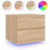 Table de chevet murale - Maison Exclusive - LED RVB intégrées - Chêne Sonoma - 50x39x41 cm