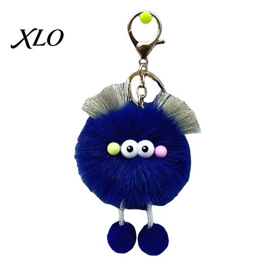 Fuzzy Ball Bag Accessory Cartoon Plush Keychain, Fluffy Pompom Keychain with Metal Clasp, Girls Backpack Charms Backpacks Handbags Keys Decorative