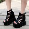 Fashion 15CM Women's Fish Mouth Wedge Sandals Thick Platform High-heeled Shoes Wedges Shoes for Women  High Heels