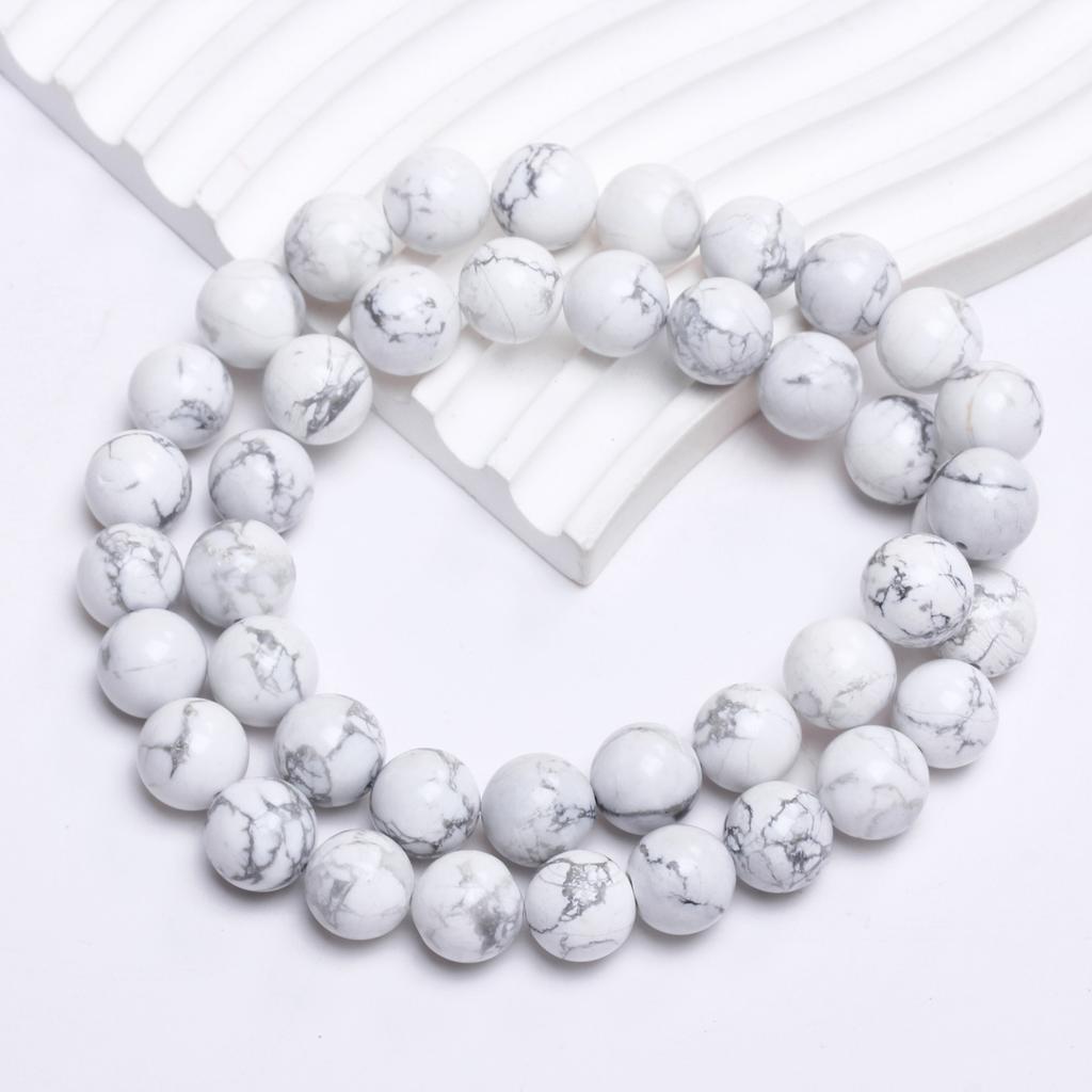 Товары для вечеринок, натуральные камни, круглые, 4/6/8/10/12 мм, для изготовления украшений своими руками, бирюза, 40-15 шт., ожерелья, аксессуары из белого говлита, бусины россыпью