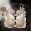 Push Up Bra Simple Seamless Bra for Women Flat Chest Show Bigger No Steel Ring Side Breast Collection Anti-sagging