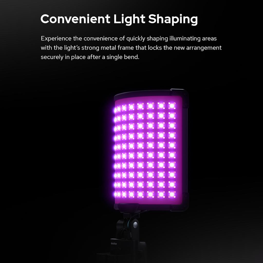Гибкий светодиодный светильник GODOX FH50R, 62 Вт, RGB-светильник для фотосъемки, 2500–10 000 K, индекс цветопередачи более 96 с 14 лампами