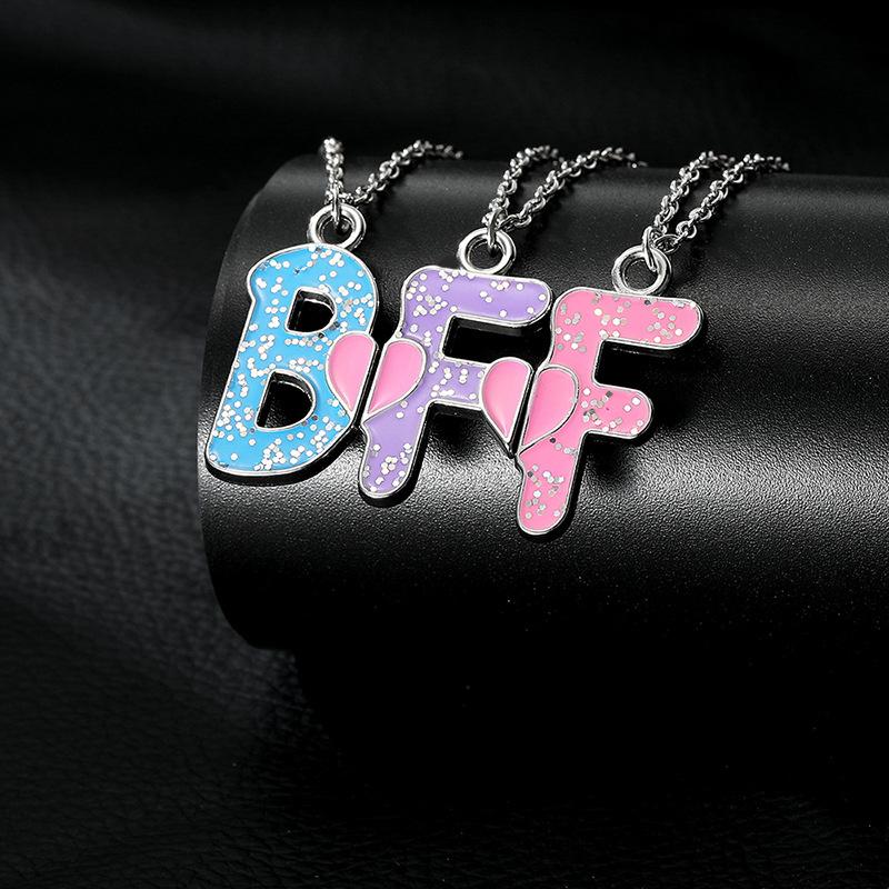 Bff ожерелье комплект простая цепочка с алфавитом лучший друг навсегда любовь сращивание хорошие друзья ожерелье комплект