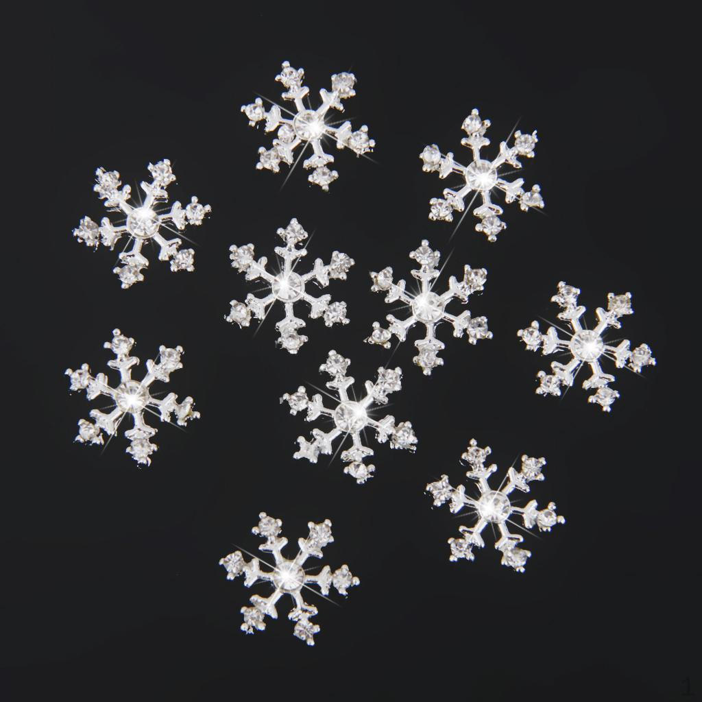 10pcs 14mm Crystal SnowFlake Buttons For Scrapbooking Craft Hair Clip Decor